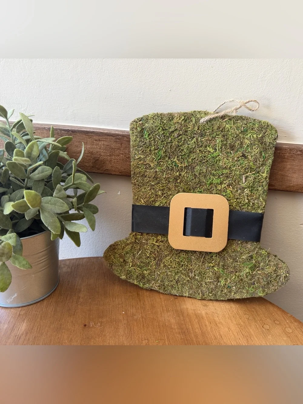 Moss Green Decorative Leprechaun Hat with Gold Buckle